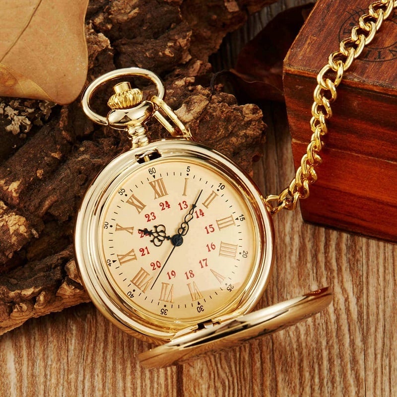 "TO MY SON\/ DAUGHTER\/ DAD" Quartz Pocket Chain Watch
