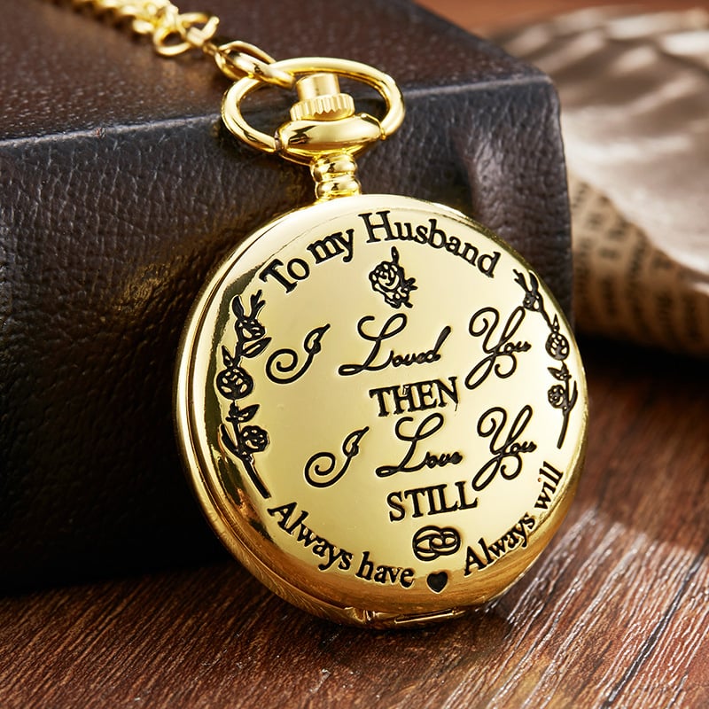 "TO MY SON\/ DAUGHTER\/ DAD" Quartz Pocket Chain Watch