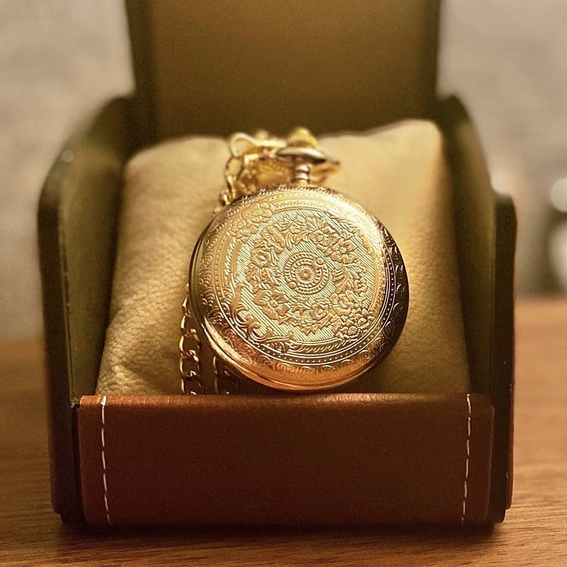 "TO MY SON\/ DAUGHTER\/ DAD" Quartz Pocket Chain Watch