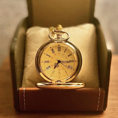 "TO MY SON\/ DAUGHTER\/ DAD" Quartz Pocket Chain Watch